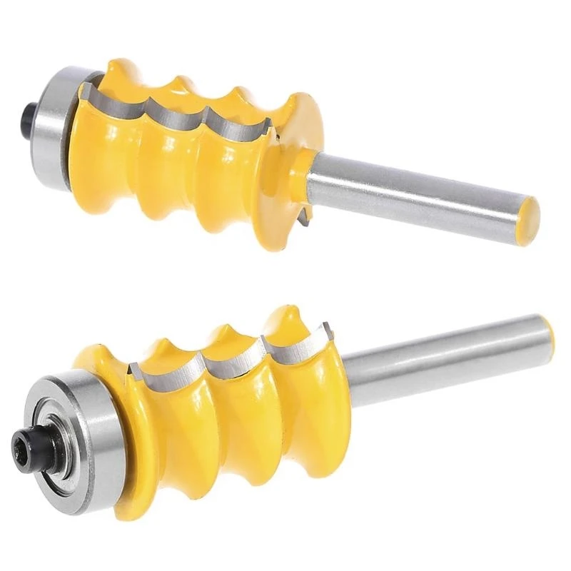 Y1AD Large Triple Bead Column/Face Molding Router Bit -1/4" Shank For Woodworking