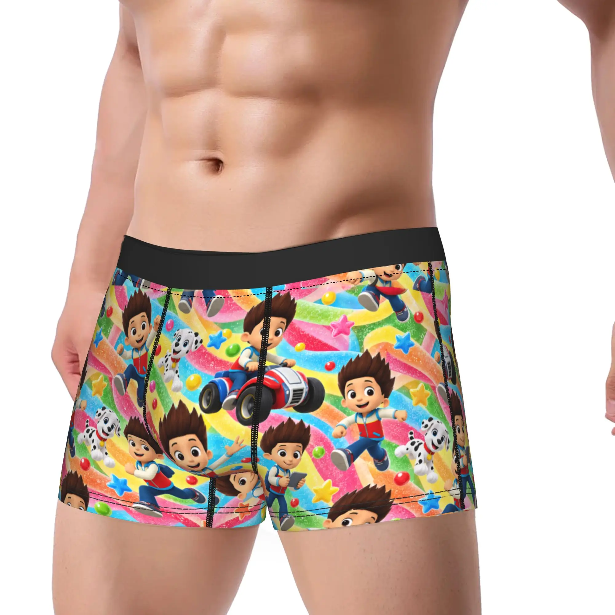 Paw Dogs Puppy Hero Boy Candy Art Boxershorts  Pouch Underwear Hot Sale Customs Shorts Briefs Funny Males Underpants Plus Size