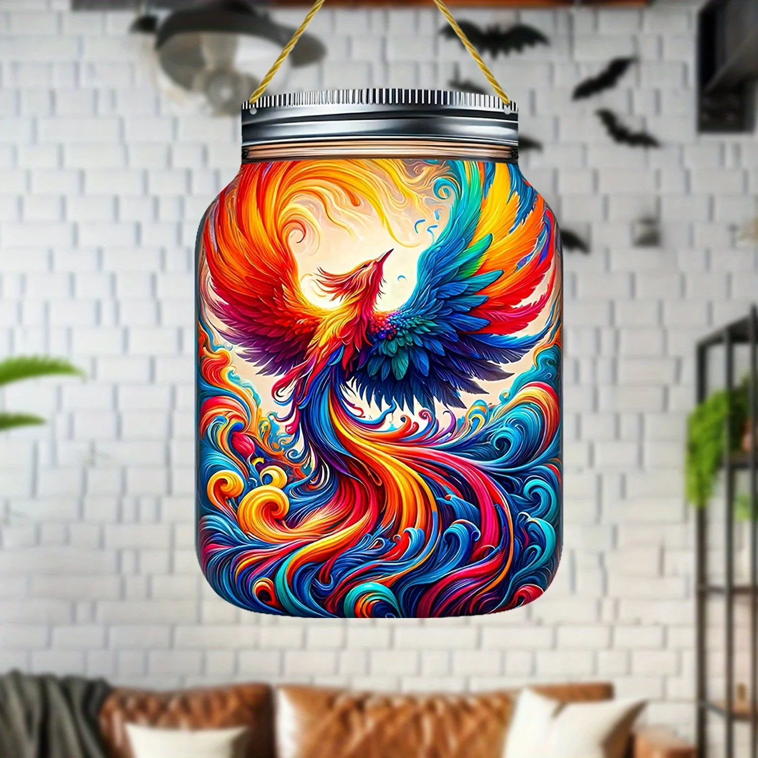 Phoenix - Mason Jar Design suitable for home & outdoor decoration,bars,cafes,shops,etc.,holiday theme,kitchen,gift shop