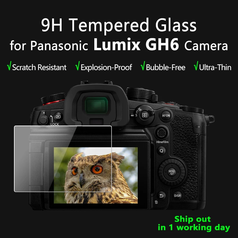 For Panasonic LUMIX GH6 Tempered Glass Camera Protective Glass Main LCD Display +Top Info Screen Protector Guard Cover