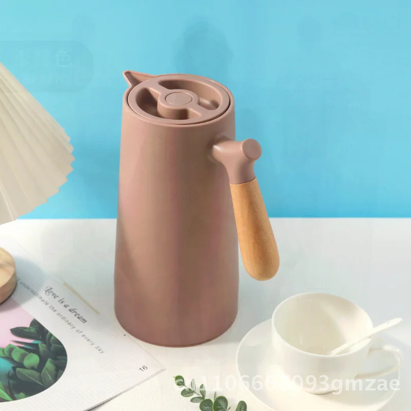 

Европейский стиль, большой емкости, термочайник, стеклянная бутылка для горячей воды с деревянной ручкой, современный минималистичный дизайн для дома