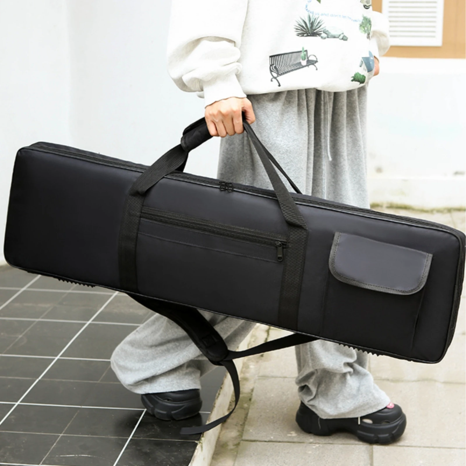 88-Key Keyboard Bag Full-Length Zipper Soft Padded Keyboard Case 88 Key Piano Bag Black Portable image 3