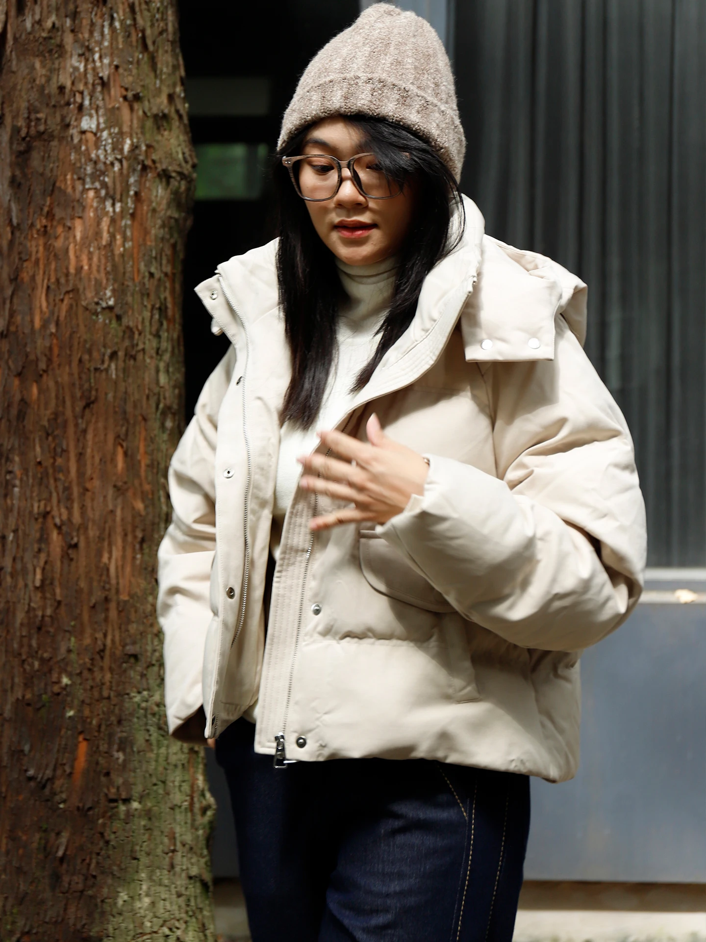 

Утепленная женская зимняя куртка-пуховик свободного кроя с капюшоном Y4V03Y4265, теплая повседневная верхняя одежда