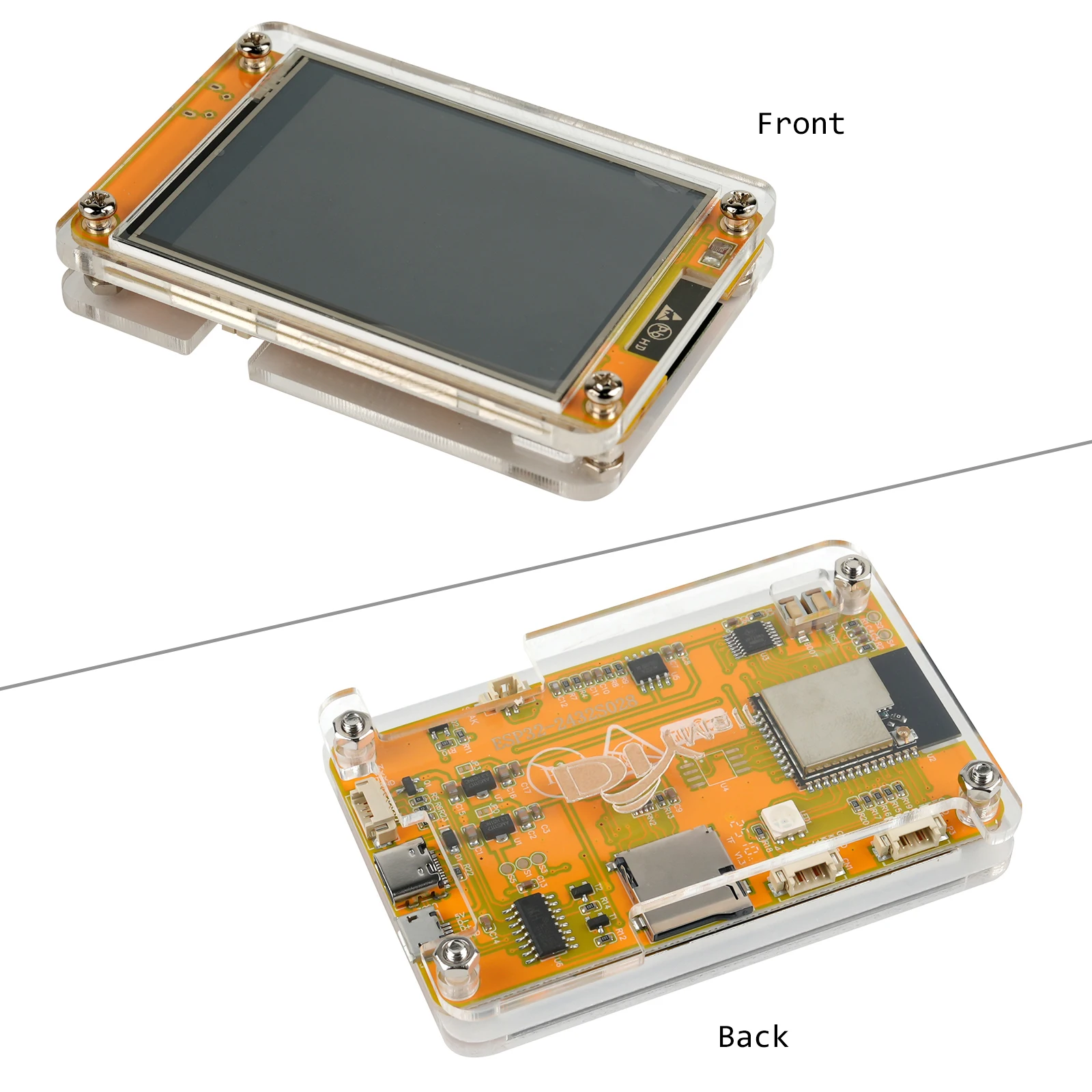 ESP32-2432S028R 2,8-calowy moduł ESP32 z wyświetlaczem TFT LCD i akrylową obudową, dwurdzeniowy WIFI+BT 240X320 ILI9341, rezystancyjny ekran dotykowy