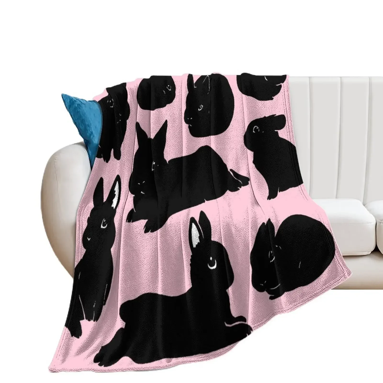 

Black Bunny Collection Throw Blanket Comforter Multi-Purpose Blankets