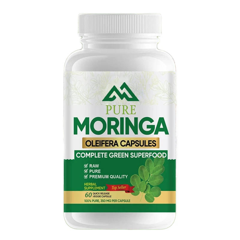 Moringa Capsules -60 capsules 3X high-efficiency antioxidant 100% pure Moringa leaf powder for metabolism and lactation support