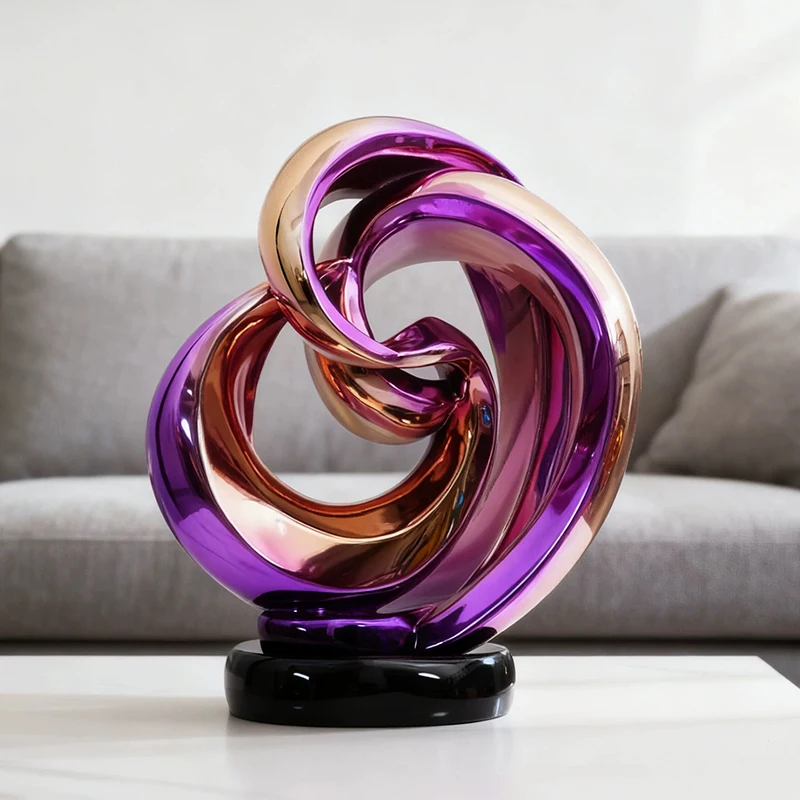 o*-Electroplating Artwork Decor,Abstract Art Sculpture,Nordic Crafts Desktop Decoration,Living Room Hotel Ornaments,Luxury Gifts