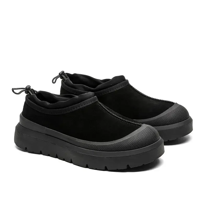 

Snow boots for men and women couples thick-soled heightening leather low-top cotton winter shoes are cold-proof and warm