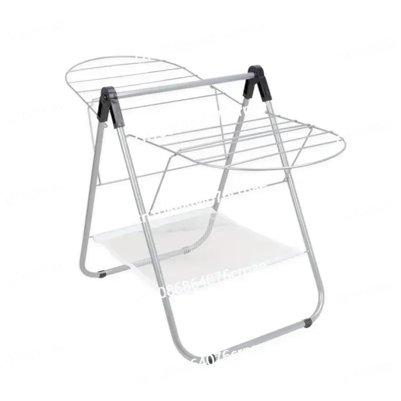

Small Doublelayer Clothes Hanger Floor Folding Simple Child Hanger Family