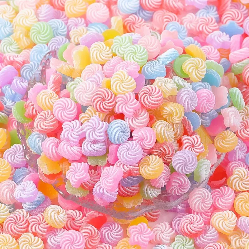 20 Pcs New Cute Mini Cartoon Heart-Shaped Candy Rubber Resin Flat Cabochons Scrapbook Diy Wedding Hairpin Accessories Craft A67
