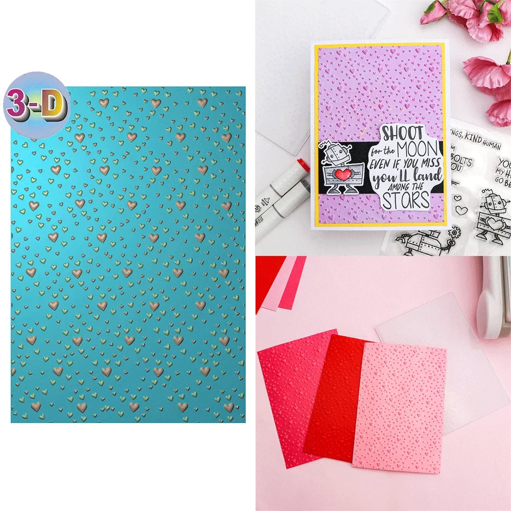 Falling Hearts 3D-Prägeordner und passende Matrizen zum Hinzufügen von strukturierten Details an Papierarbeiten, Zubehör für die Hochzeitskartenherstellung