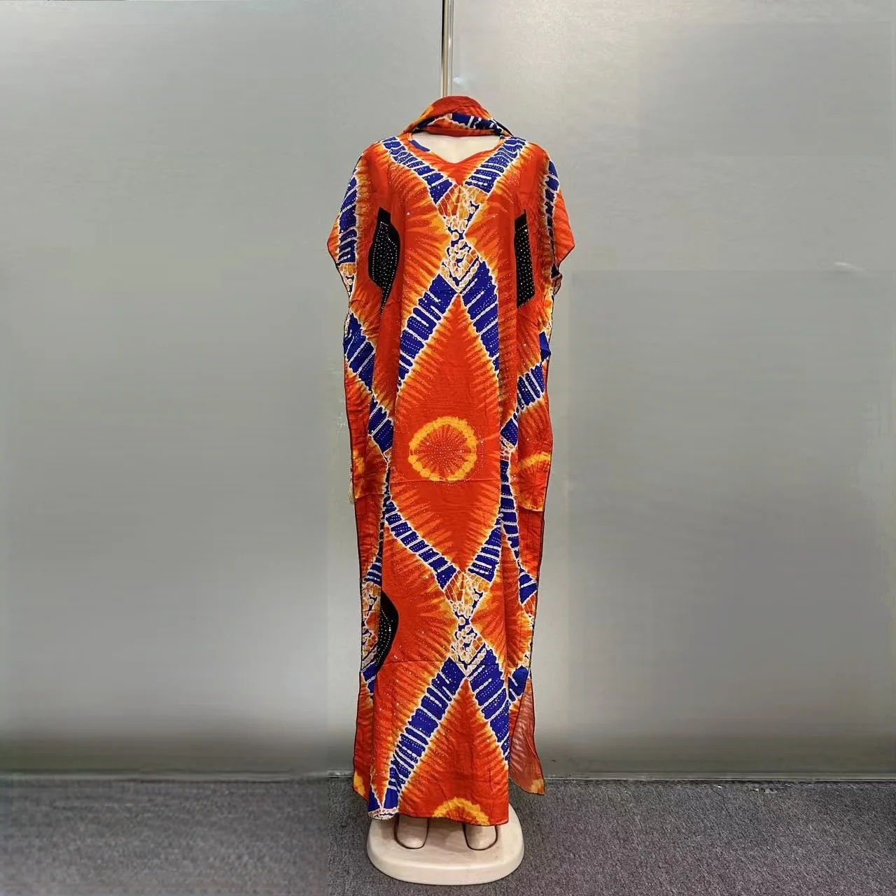 2025 Новая мода, горячий бриллиантовый этнический шарф ближневостока, свободный женский хлопковый платье больших размеров с африканским принтом