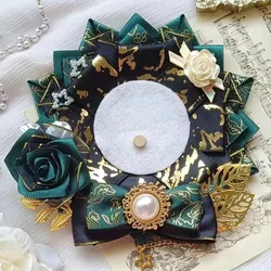 green Ribbon Badge Rosette，luxury Ita bag Accessories，fill Ita bags Decoration，quadratic element cosplay bowknot