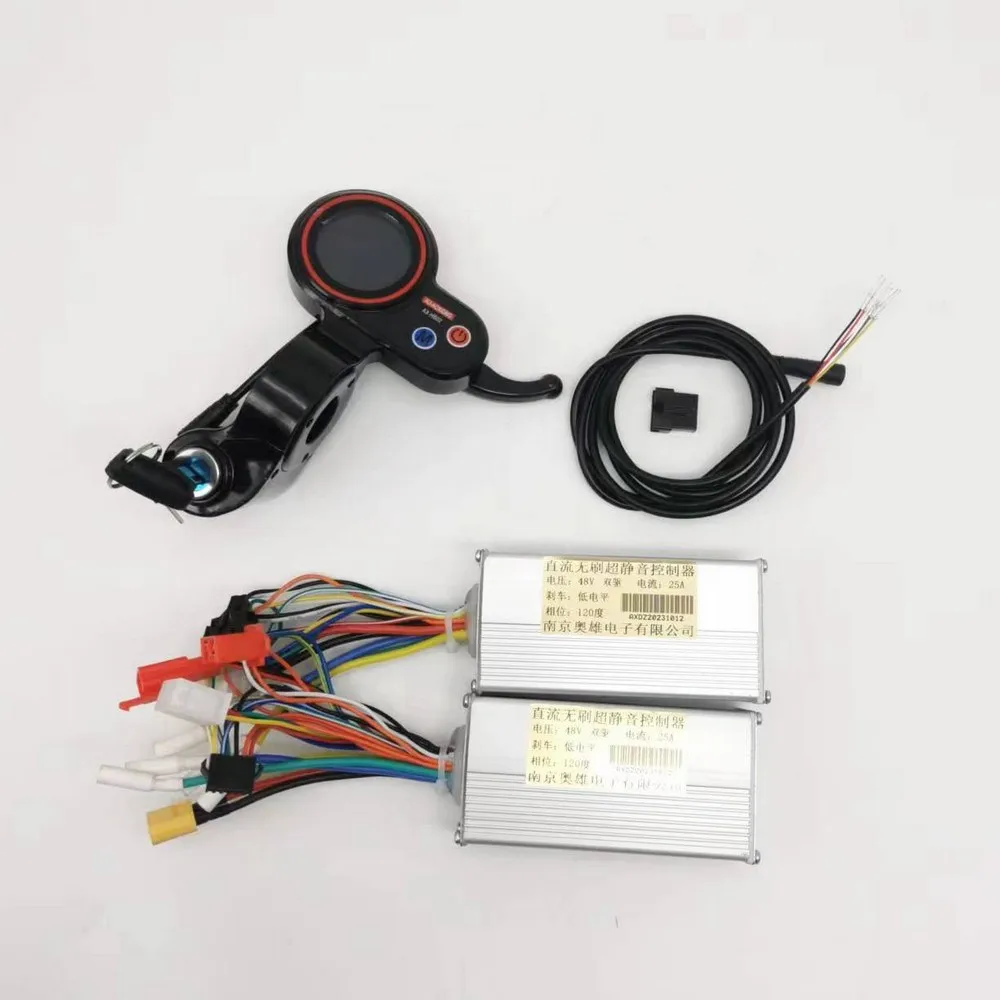 

Dual Drive Brushless Motor Controller NJAX HB-02 36V 48V 25A LCD Accelerator Throttle For Electric Scooter With Electric Switch