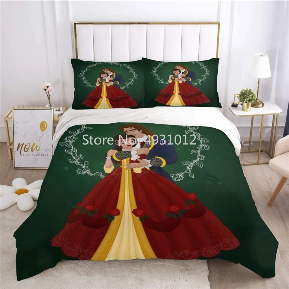 

Princess and Prince Green Duvet Cover Pillowcase Yellow 3D Print Bedding Set Cover Bedroom Decor