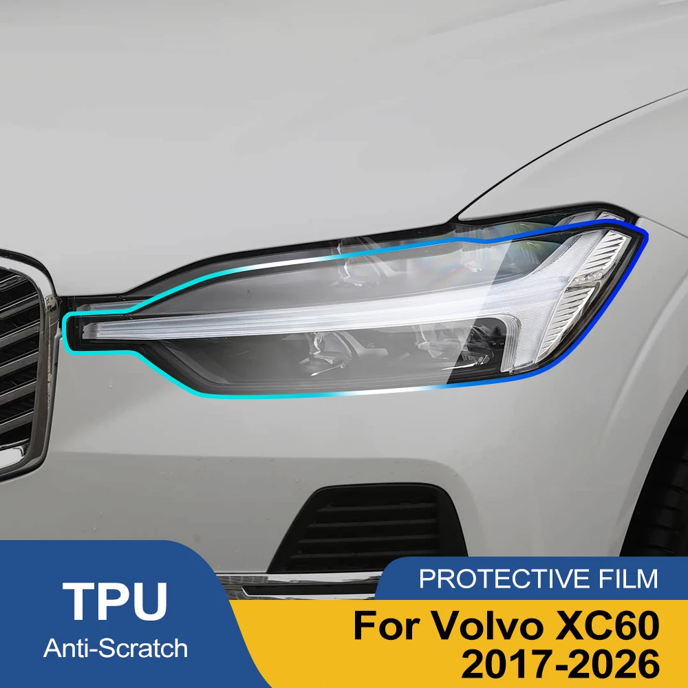 

Custom Fit TPU PPF for Volvo XC60 2017-2026 High Gloss Smoke Black Pre Cut Car Headlight Protective Film Anti-Scratch Vinyl Wrap