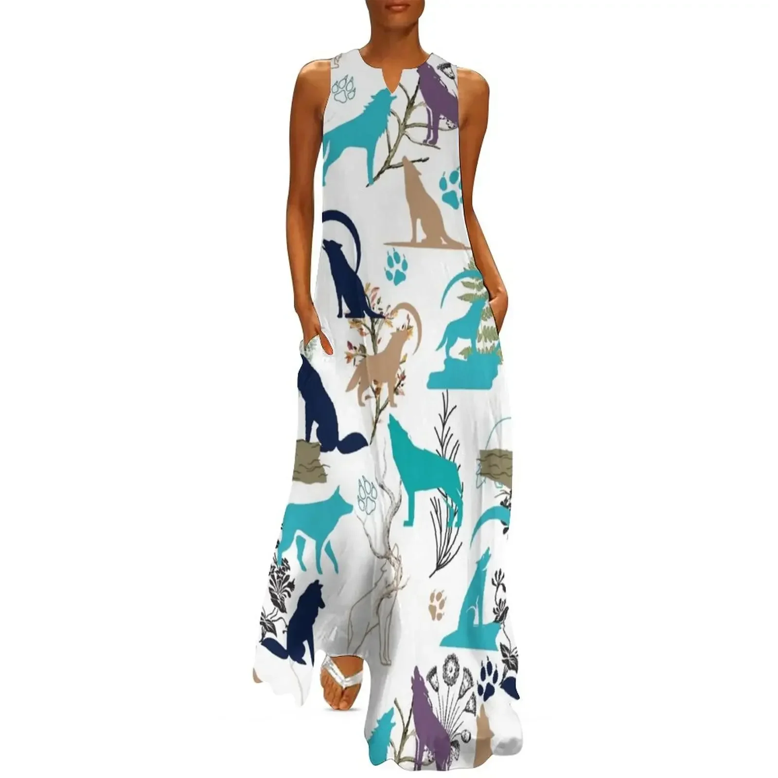 

Howling Wolf in the woods Long Dress women formal occasion dresses clothing women summer 2025 Dresses gala cute dress Dress