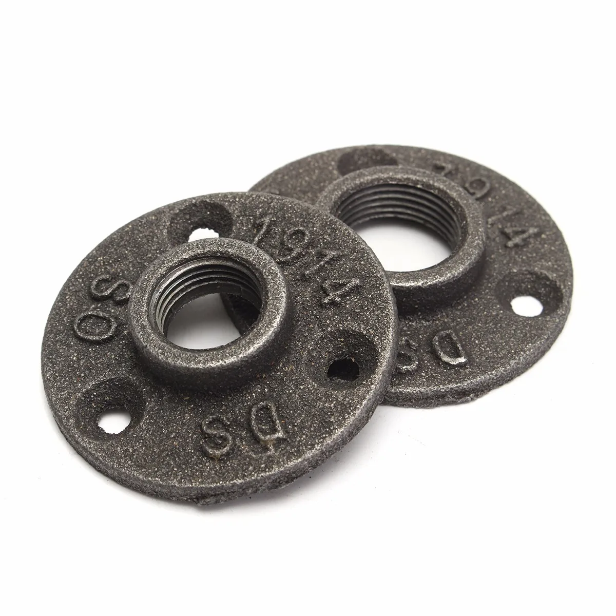 

1Pcs Black Decorative Malleable Iron Floor/Wall Flange Malleable Cast Iron Pipe Fittings BSP Threaded Hole 1/2"