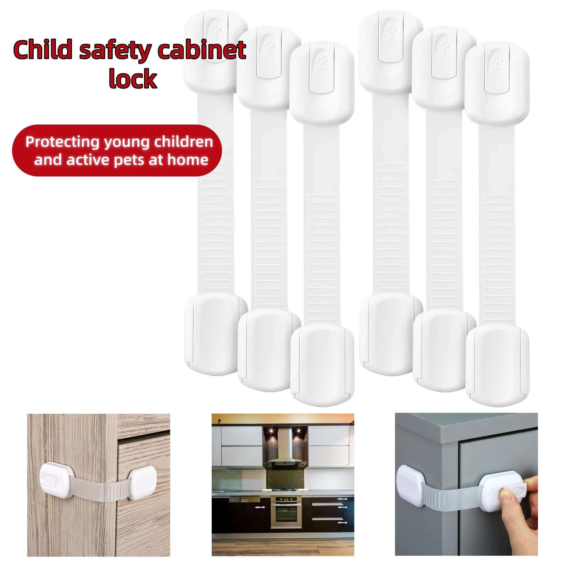 

Protective safety cabinet locks, child safety cabinet locks, drawer locks, suitable for cabinets, drawers, refrigerators, doors