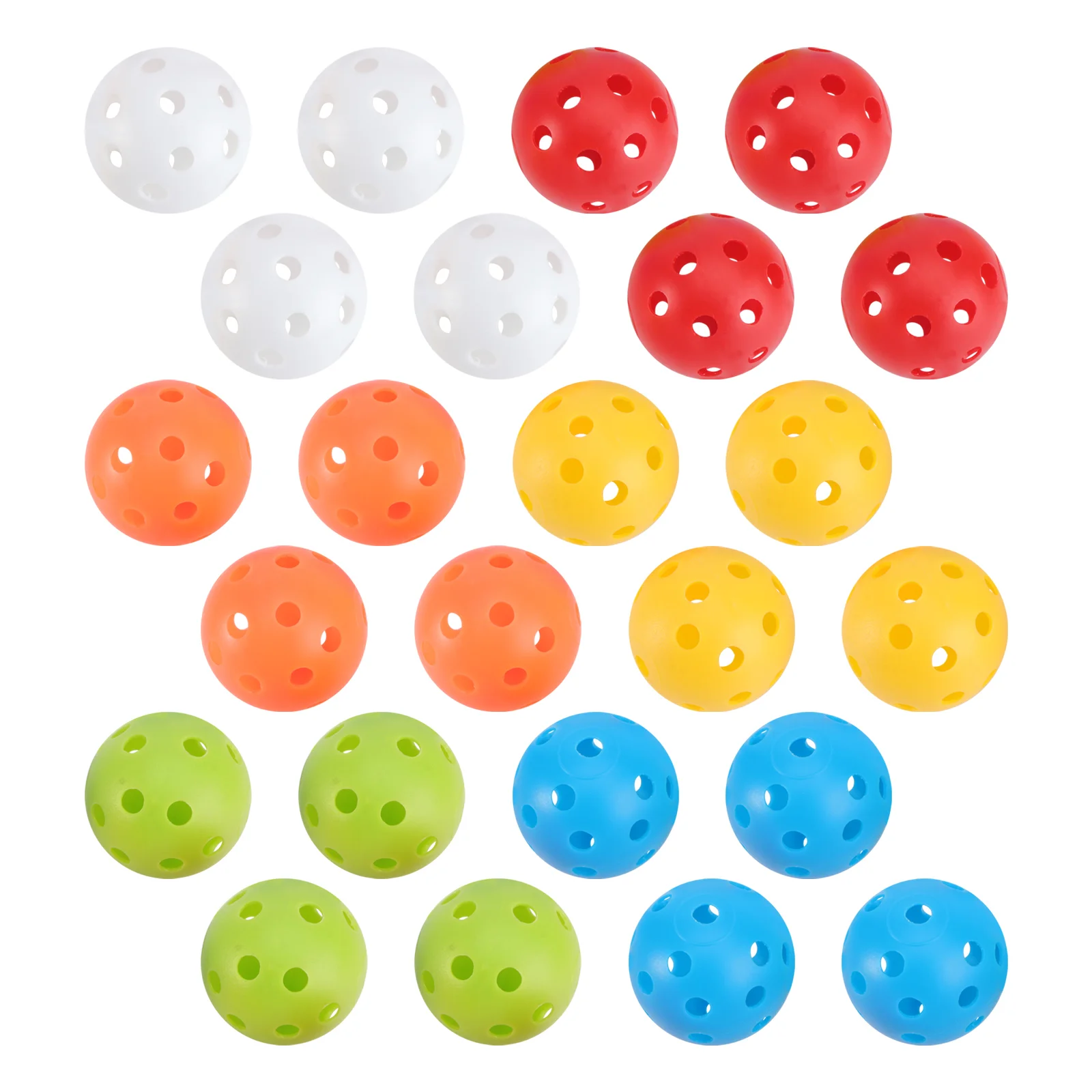 24 Uds pelotas de tenis mesa Florbal Golf entrenamiento plástico Florball práctica accesorios de béisbol juguete perforado