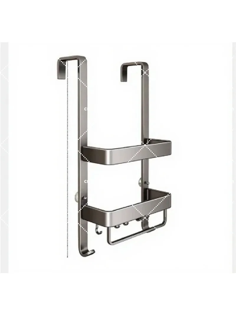 Aluminum Bathroom Storage Organizer No Drill Shower Caddy Stable Multifunctional Wall Mounted Rack