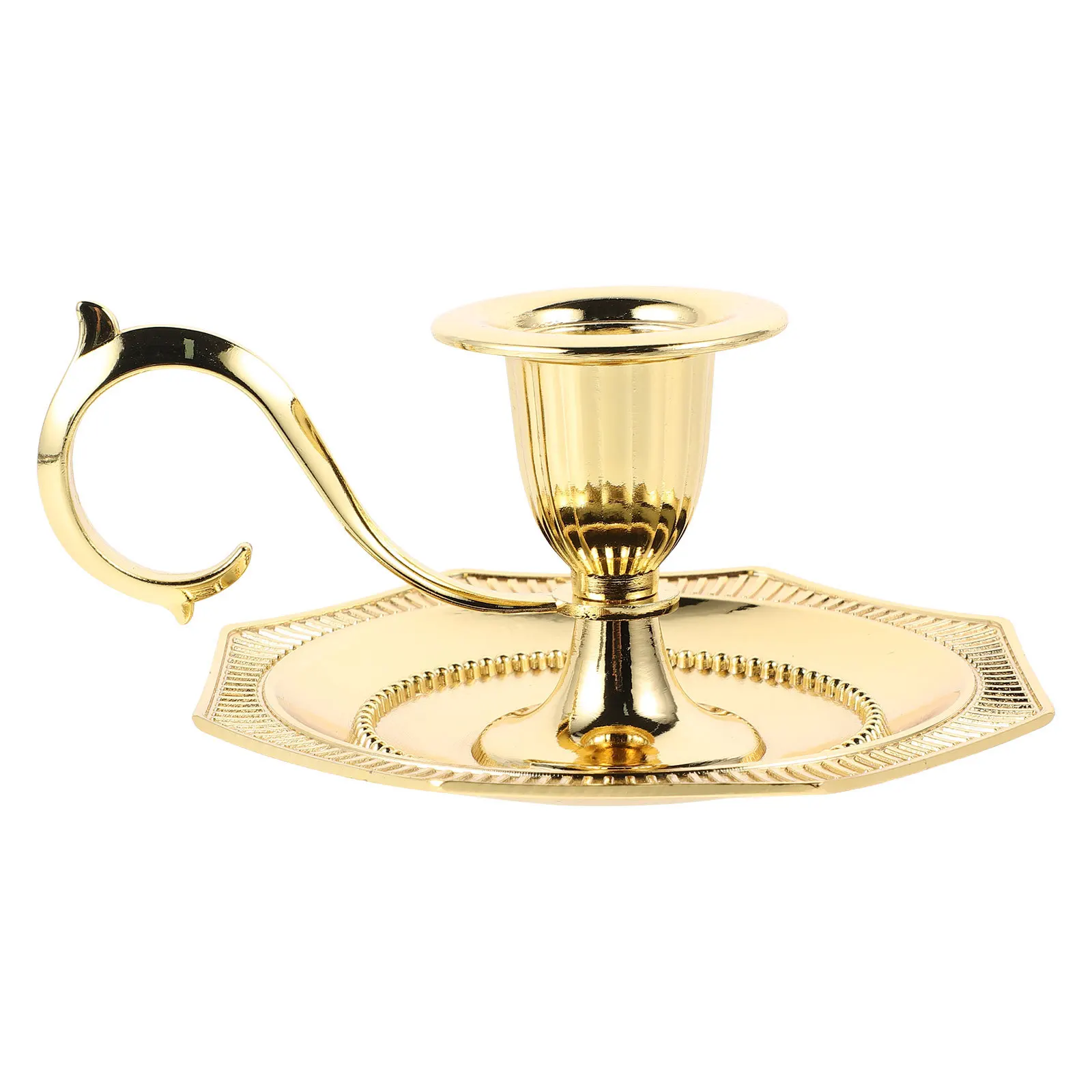 

Vintage Metal Goblet Holder - Alloy Pillar Stand for Church Wedding Holiday Decor - Rustic Centerpiece Table