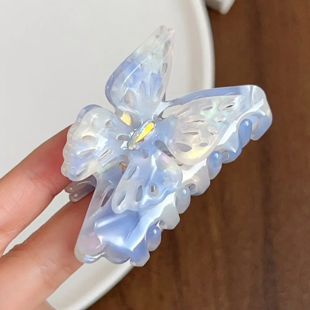 

Простой полый коготь для волос-бабочки во французском стиле, зажим для волос, ацетатный коготь для волос, головной убор, держатель для хвоста, зажим в виде акулы-бабочки для женщин