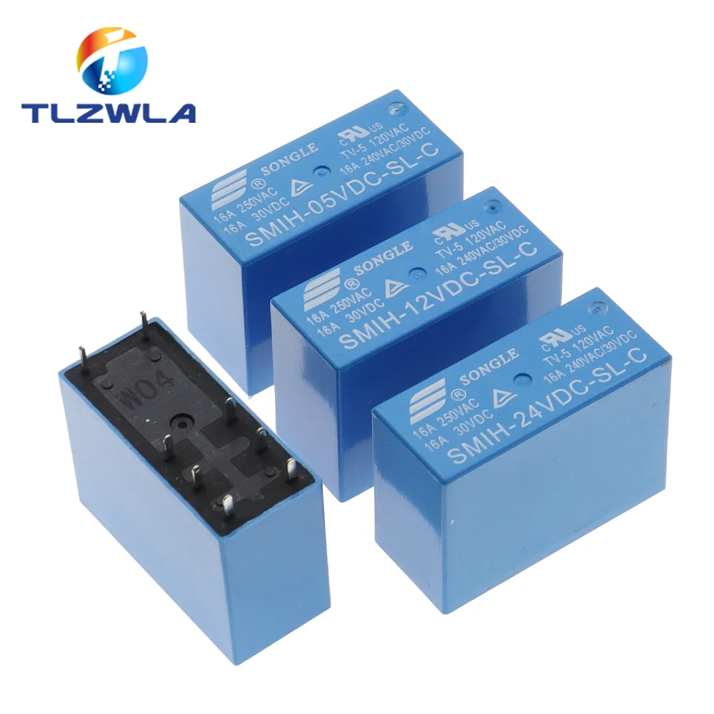 1ks relays SMIH-05VDC-SL-C SMIH-12VDC-SL-C SMIH-24VDC-SL-C 5V 12V 24V 16A 6/8PIN originální elektromagnetické relé SMIH-05VDC-SL-A