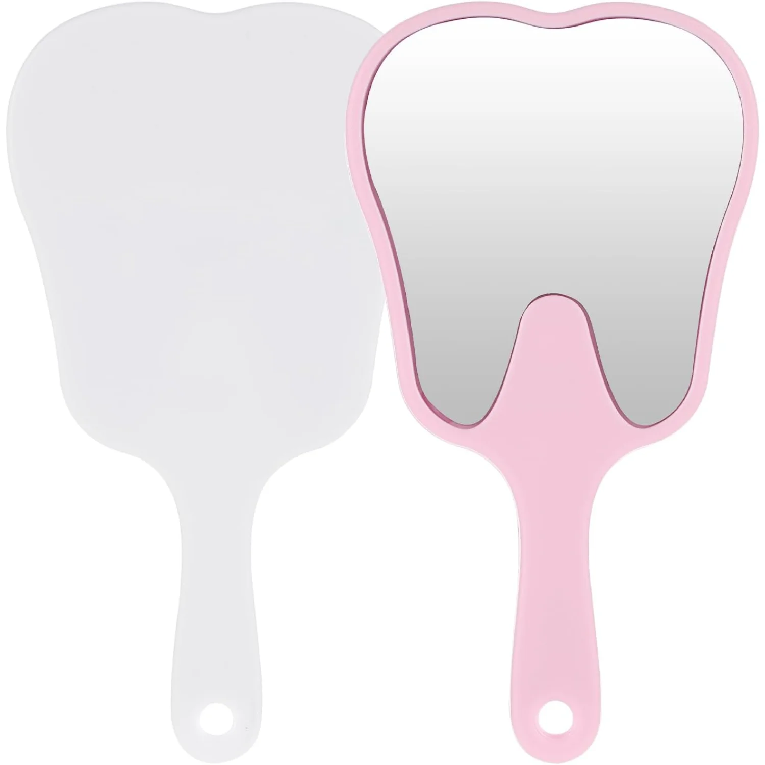 Espelhos portáteis espelhos de maquiagem 2 pçs espelho em forma de dente portátil espelho cosmético bonito espelhos dentais único lado vaidade mirro