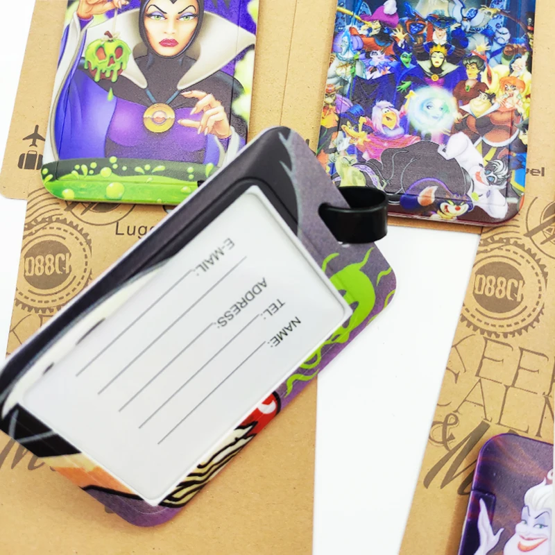 Disney villains Luggage Label Women Travel Luggage Tag Suitcase ID Address Holder Baggage Boarding Portable Suitcase Ticket