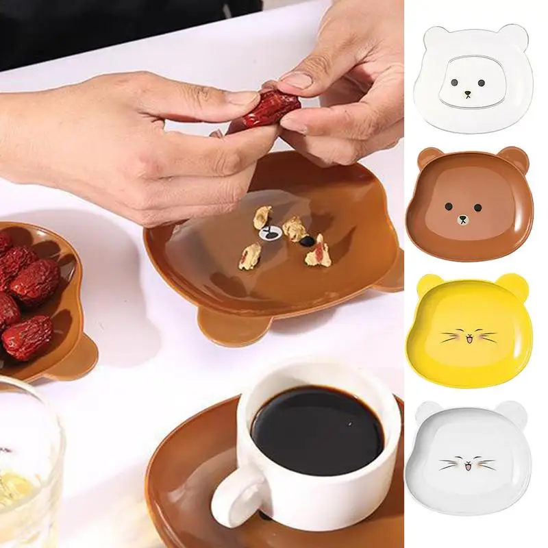 Cute Snack Plate Food Plates For Party Cartoon Bear Shaped Biscuit Plates Kids Food Plates Food Grade Standards Home Use