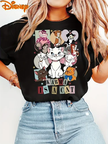 Imagen 2 del producto Camisetas para hombre y mujer con estampado de los Aristogatos de Disney, camisa Retro Edgar de María, Toulouse, Duquesa