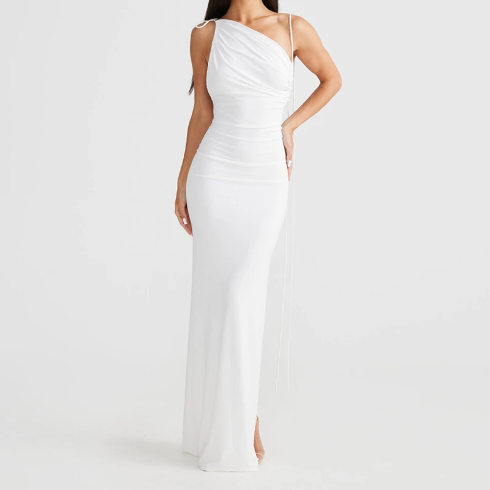 

Women's Party Dresses Maxi Spaghetti Strap Elegant Slim Evening Wedding Guest Multi-Color Summer Milkmaid DressesHanging neck