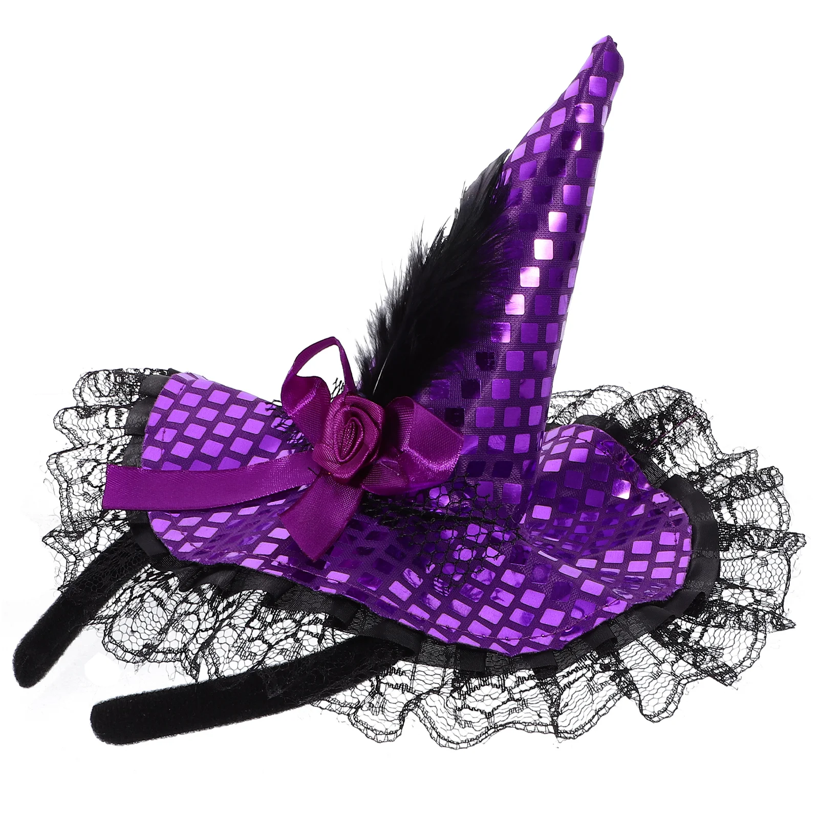 

Witches Hat Headband Girls Hair Accessories Children Halloween Costume Party Toddler Purple Witch Hat Prop Fun