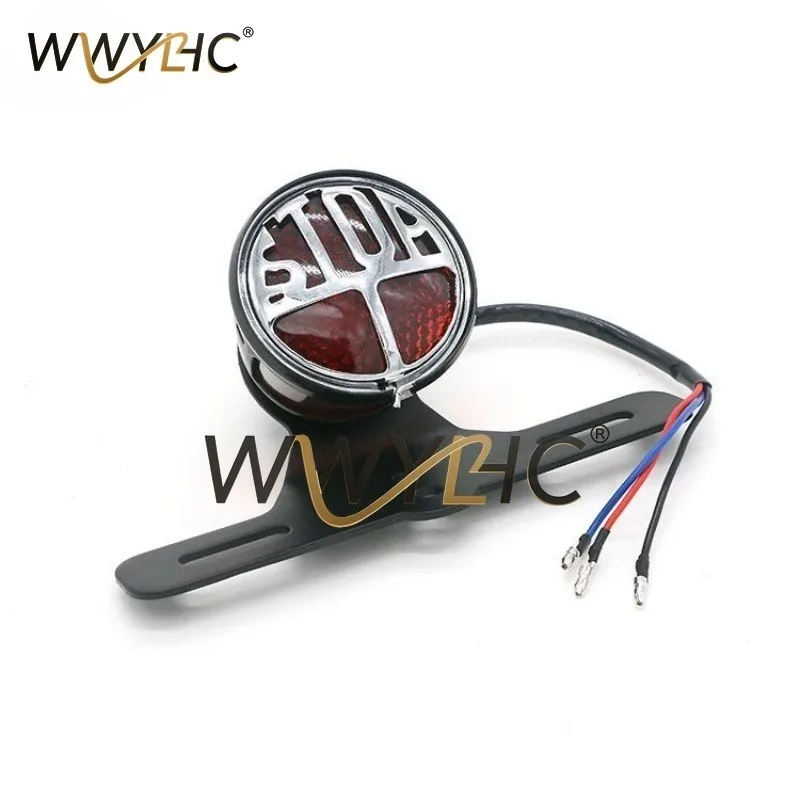 Suitable for Motorcycle Stop Brake Lights, License Plate Holder, Rear Taillights, 12V