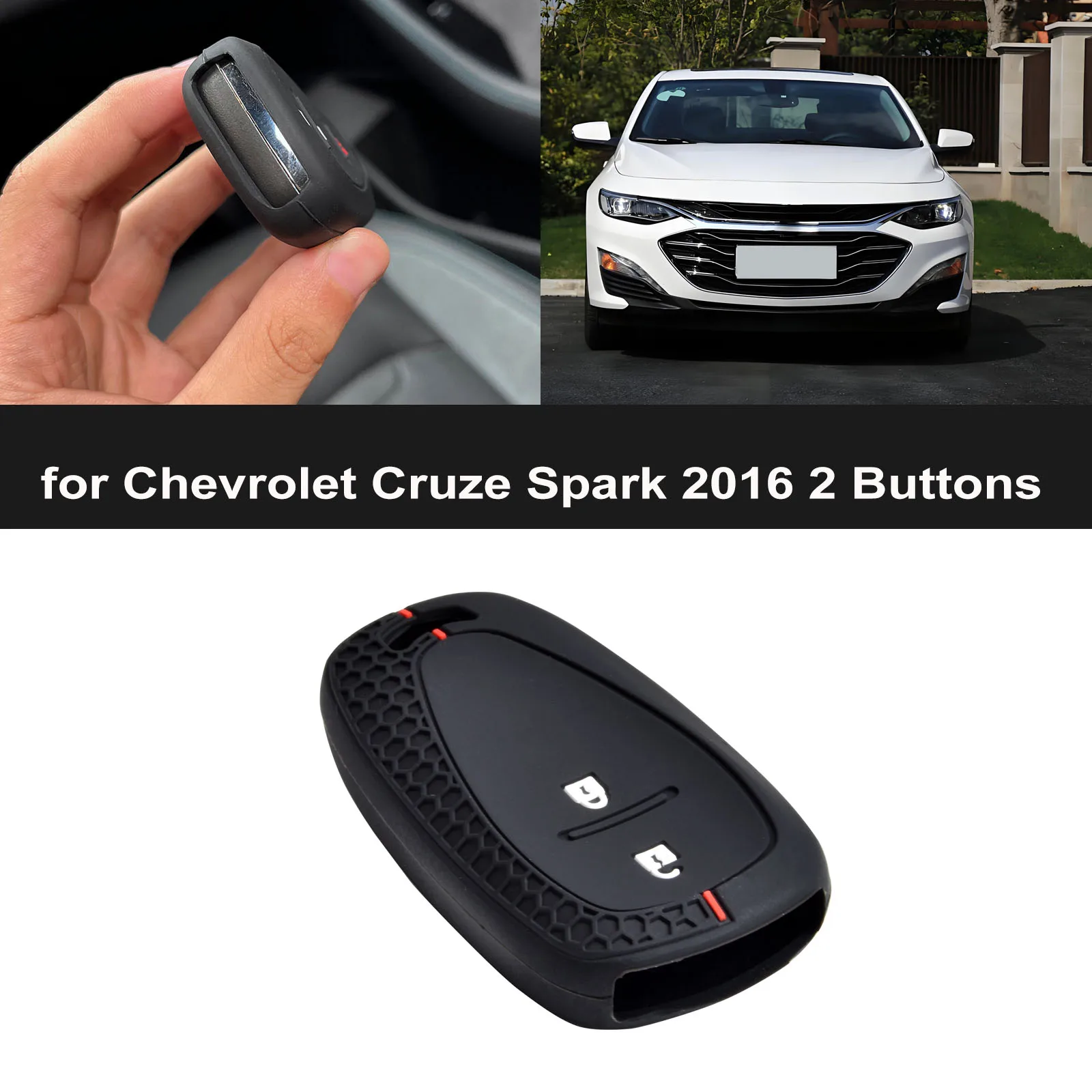 Silicone Remote Car Key Cover Case Holder for Chevrolet Cruze Spark 2016 2 Buttons Excellent Smart Remote FOB Key Shell Holder