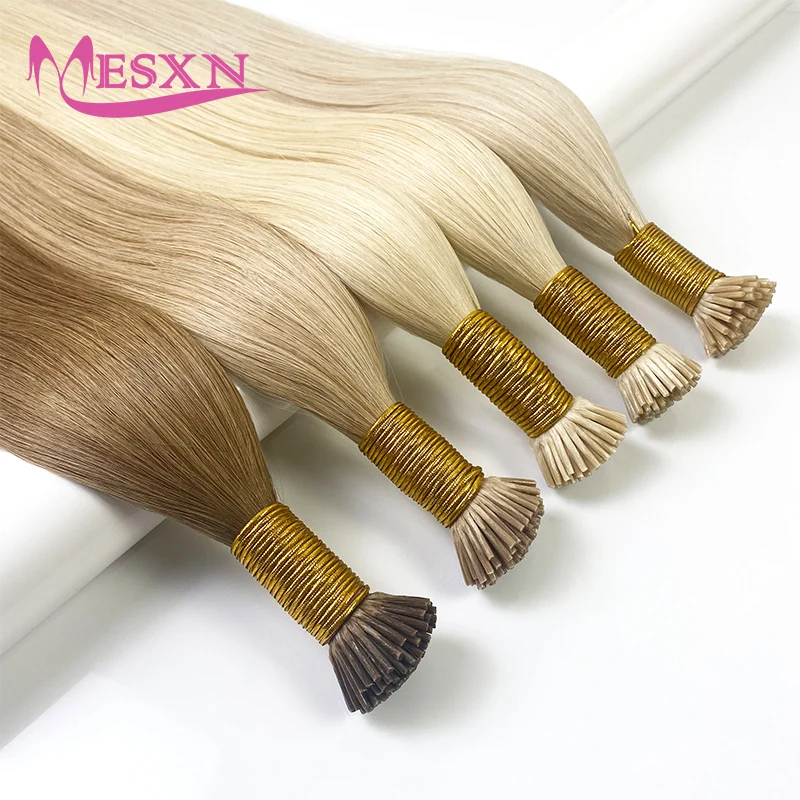 Extensões de cabelo reto para fusão humana, extensões naturais do cabelo, cápsula de queratina, cor loira, alta qualidade, 14-22"