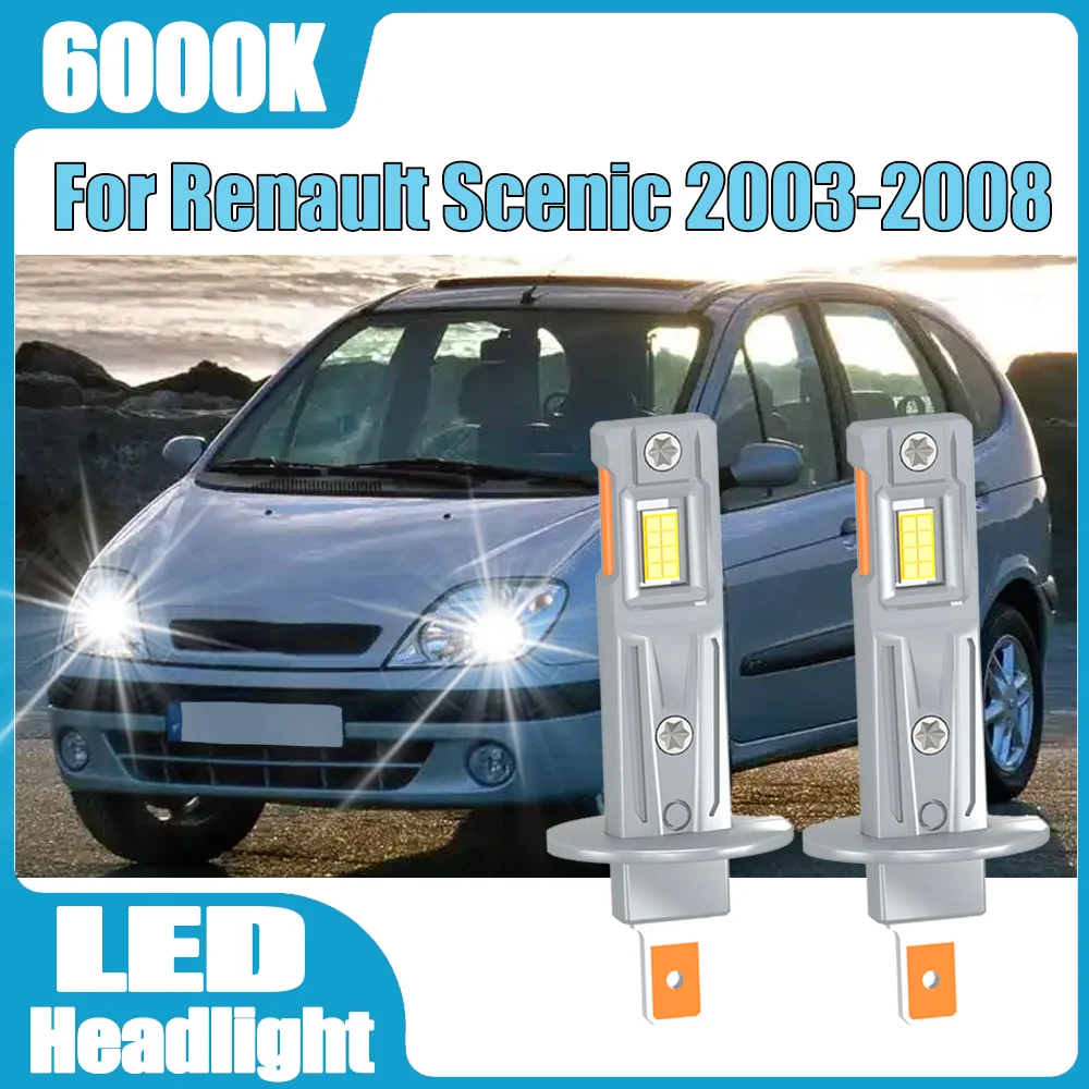 

2PCS H1 LED Headlight Car Bulbs 6000K Super White 3570 CSP Chips 12V 30000LM For Renault Scenic 2003 2004 2005 2006 2007 2008