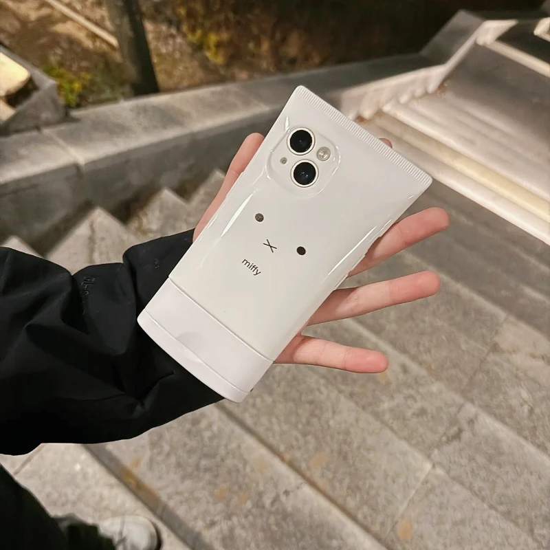 Miffy – coque de téléphone pour IPhone16ProMax15/13, Design d'inspiration cosmétique, couverture fine antichoc avec dessin animé mignon, cadeau minimaliste et tendance