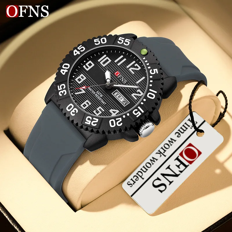 

Электронные часы OFNS премиум-класса с двойным датером, модные мужские часы, цифровые водонепроницаемые часы