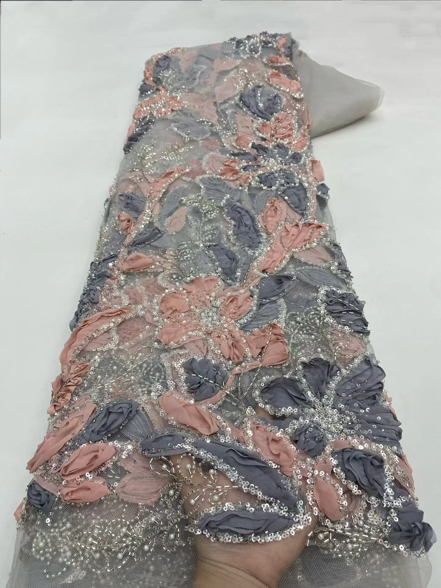 

Роскошная африканская кружевная ткань с блестками и бисером, 2024, высокое качество, нигерийская свадебная вышивка для жениха, французский тюль, материал