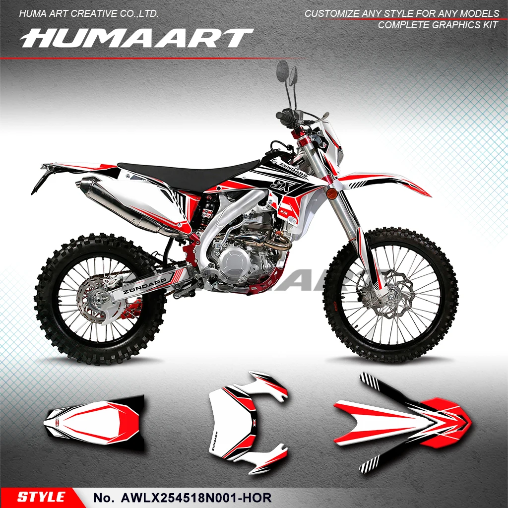 

HUMAART Stickers Motocross Graphics Wrap Kit for Asiawing LX250 LX450 2018 2019 2020 2021 2022 2023 2024, AWLX254518N001-HOR