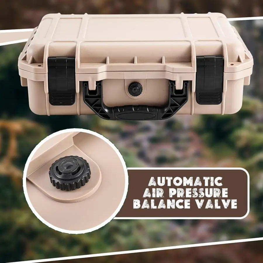 قطعة 14.3x11.4x4.5 بوصة حافظة صلبة مقاومة للماء مع إدراج رغوة قابلة للتخصيص ذاتية الصنع حافظة واقية محمولة مع سكين للكاميرا