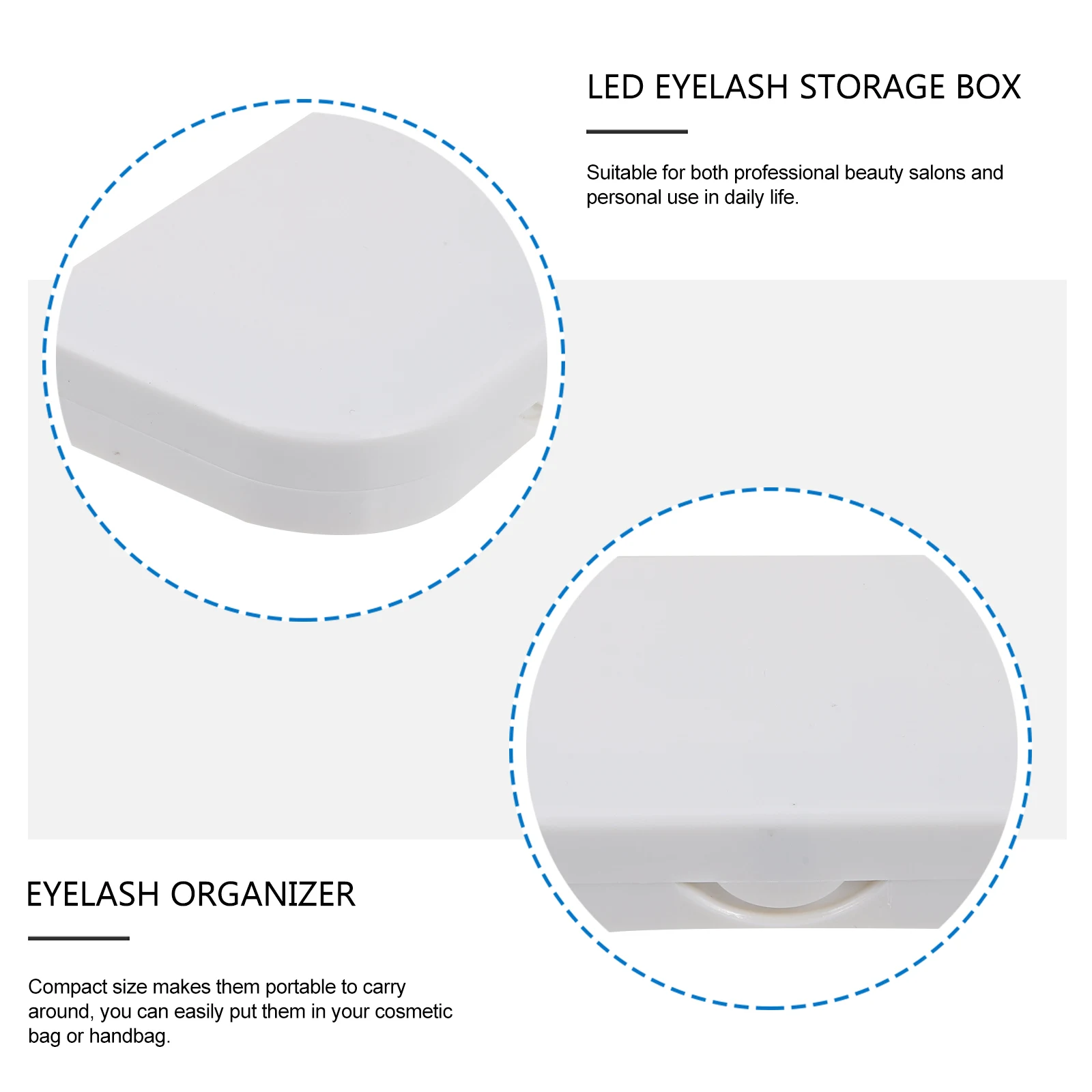 Caixa de armazenamento de cílios postiços led compacto flip top organizador de cílios portátil caso espelho para uso diário pessoal do salão de maquiagem e