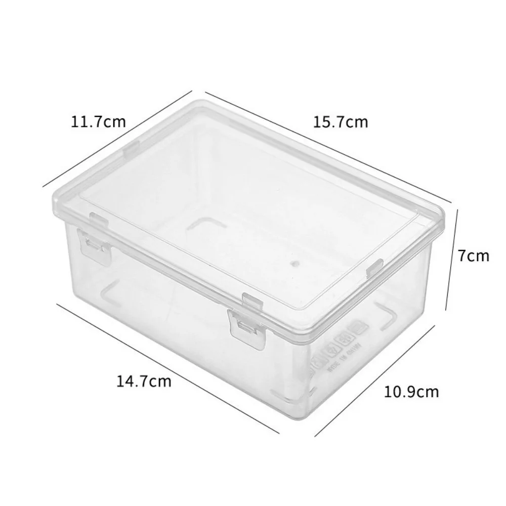 Large Capacity Transparent Plastic Box Dustproof with Lid Cable Miscellaneous Items Organizer Multifunctional Jewelry Box