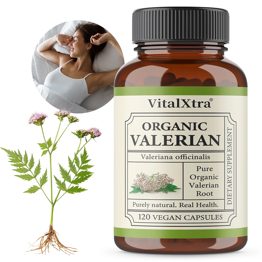 Pure Organic Valerian Root Capsules - 500 Mg - Non-Habit Forming with No Melatonin, Non-GMO - Herbal Supplement