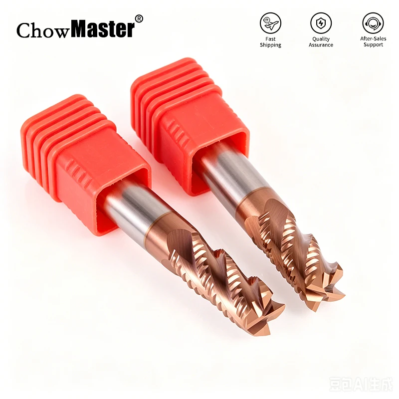 

ChowMaster HRC55 4 Flute Roughing End Mill Nano Coated Tungsten Carbide CNC Milling Cutter for Steel Rough Machining 4-20mm