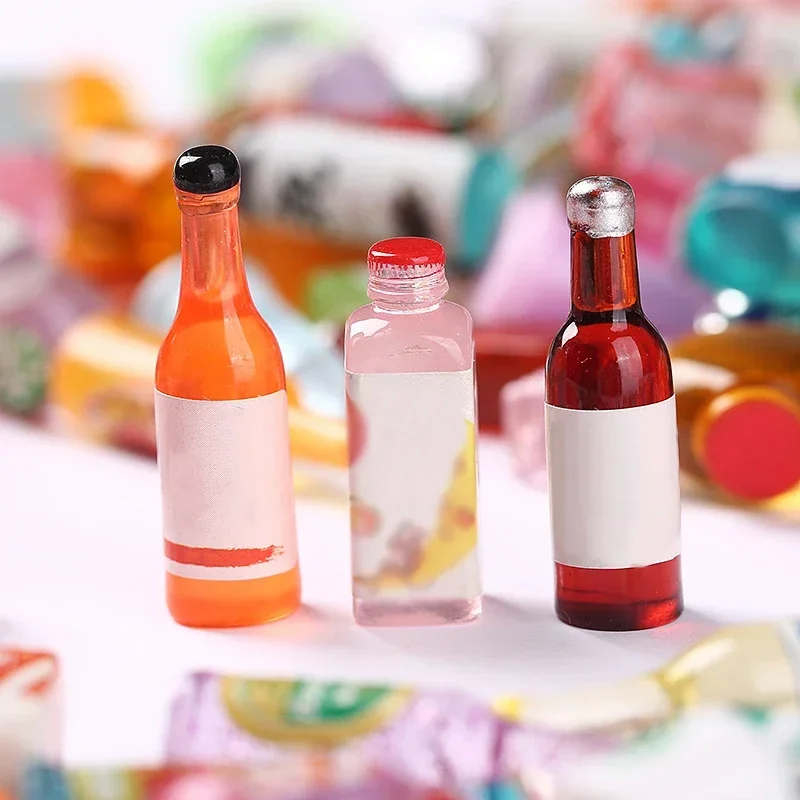 Mini Beverage Bottle Resin Dollhouse Miniatures Items Party Bag Fillers Kids Wedding Gift for Guests Wholesale Toys Supplies