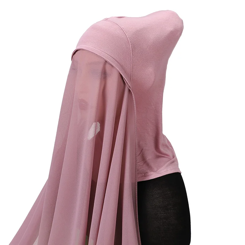 Full Cover Inner Muslim Chiffon Hijab Instant Scarf Islamic Cap Head Wear Caps Underscarf Bone Bonnet Headcover