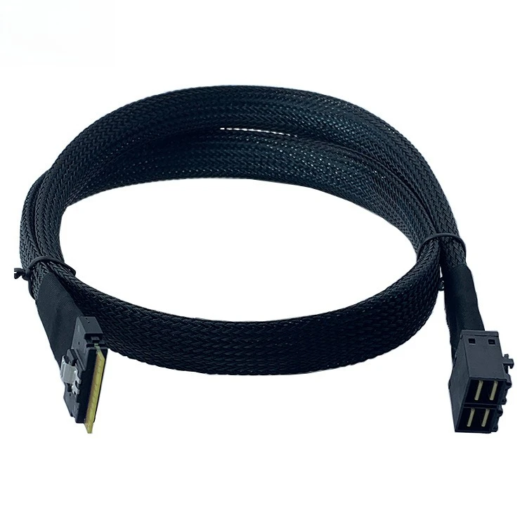 SLIM SAS SFF-8654 74P To 2X SFF-8643 Mini SAS Server Array Card Cable Length Optional 0.5M 1M